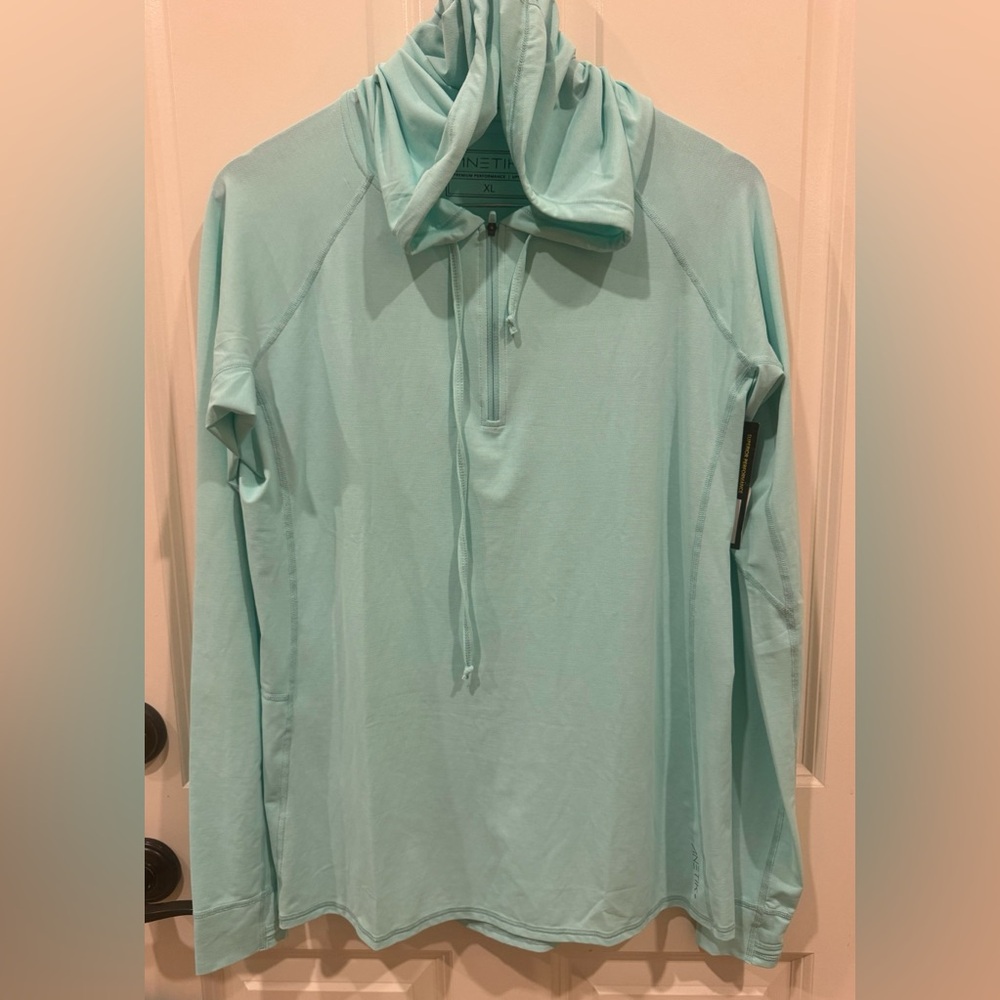 ANETIK Breeze Tech Hoody Seafoam Heather Surf Fish Outdoors $75 - Picture 7 of 11